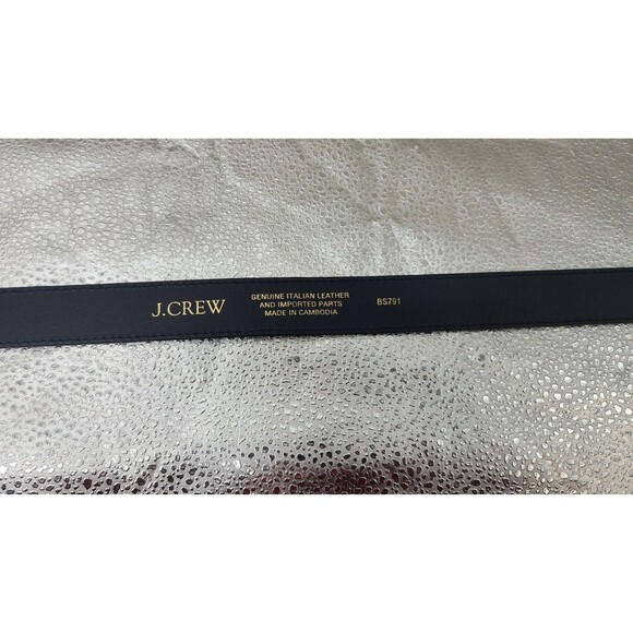 J Crew Womens Small Navy Blue Croc Embossed Leather Belt NWT - Picture 7 of 11
